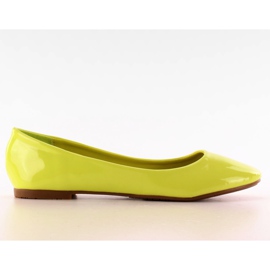 Ballerines à revêtement lisse T176 Vert jaune