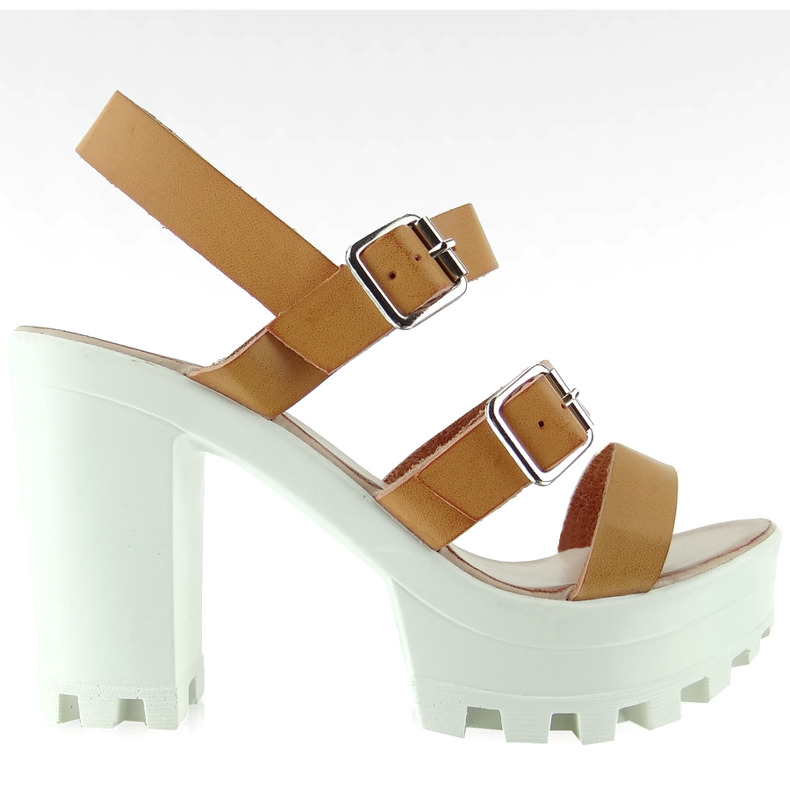 Sandales Vagabond, semelle blanche M-6 Camel brun