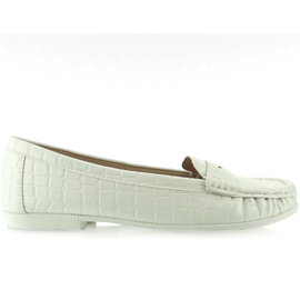 Mocassins pour femmes texture de peau de serpent blanc