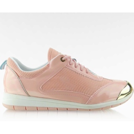 Chaussures de sport avec une plaque rose Y621 Chaussures de sport avec une plaque rose Y621