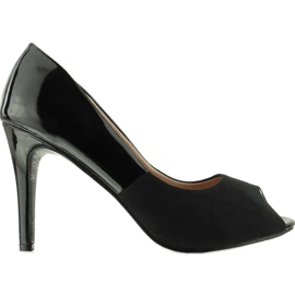 Escarpins à doigt ouvert GM-5025 noir le noir