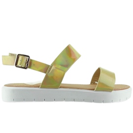 Sandales sur semelle de sport LC-7 or multicolore jaune