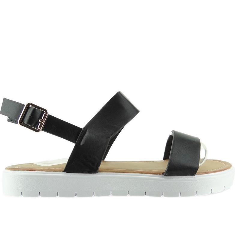 Sandales noires sur la semelle de sport LC-7 le noir Sandales noires sur la semelle de sport LC-7 le noir