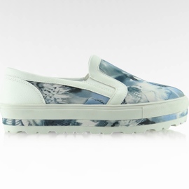 Glissez sur le nouveau style A947 blanc bleu gris