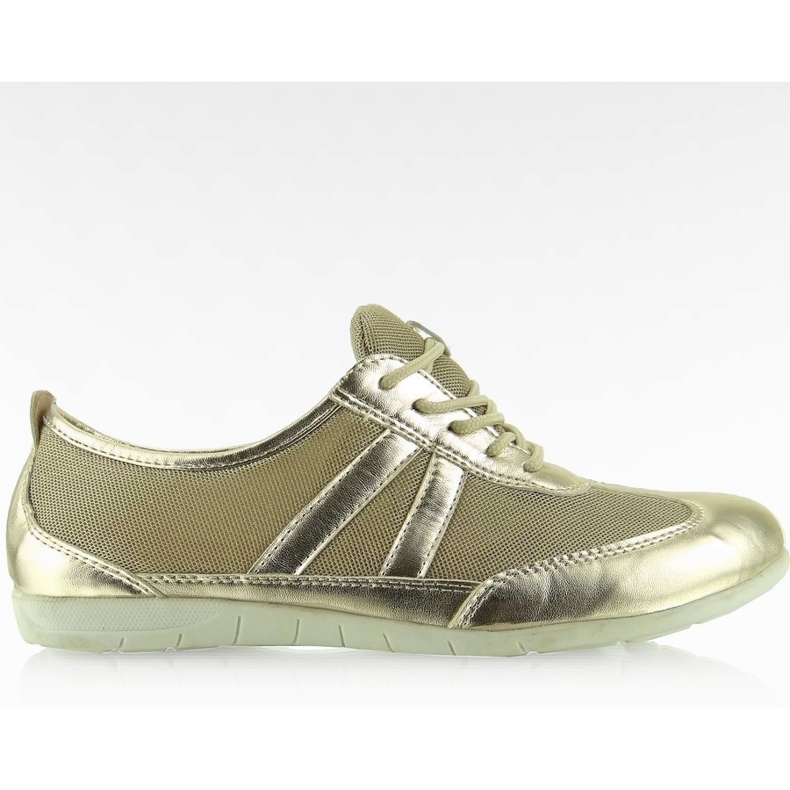 Chaussures métalliques dans le style sportif Y629 Gold jaune brun