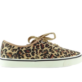 Baskets à lacets léopard K-75 brun le noir