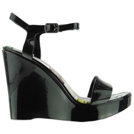Sandales compensées Meliski PT-5201 Noir le noir