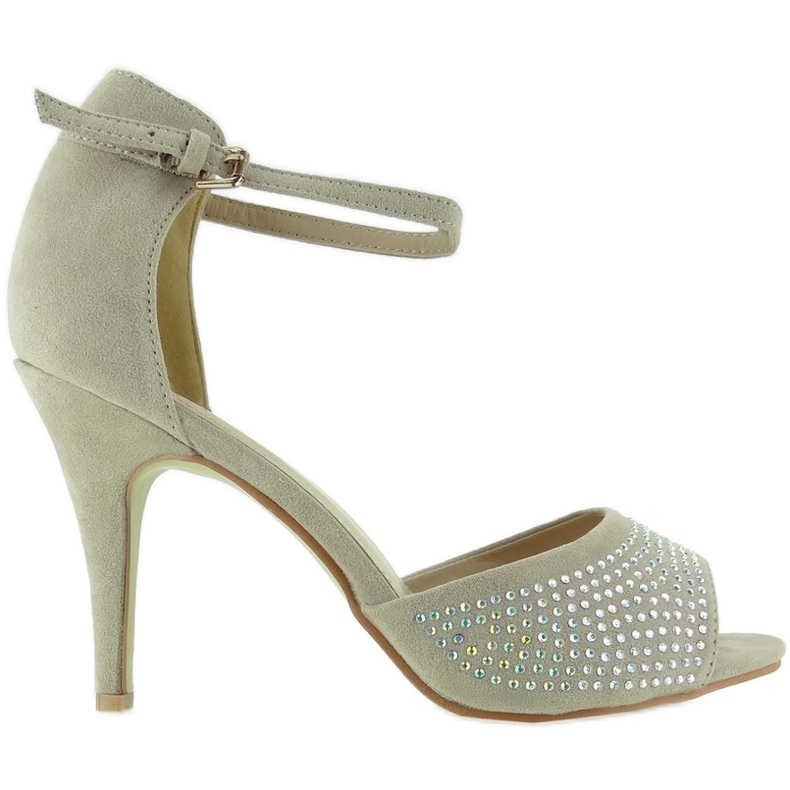 Escarpins ouverts sur épingle F3053 Beige