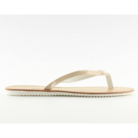 Chaussons, tongs, semelle blanche LS-76 Beige