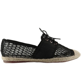 Espadrilles à lacets femme PT125 Noir le noir