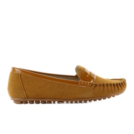 Mocassins femme en daim BLZ-06 camel brun