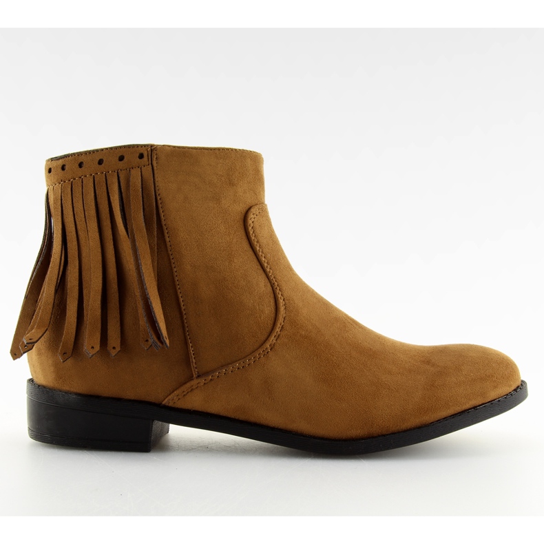 Bottes en daim à franges 8355 Camel brun