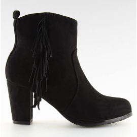 Bottines à pompons JKD-14 Noir