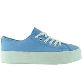 Baskets à semelles hautes F215 Bleu clair