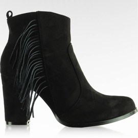 Bottes de cowboy à franges A-238 noir le noir