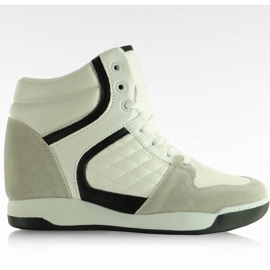 Baskets Daim Face BKA-127 Blanc blanche le noir gris Baskets Daim Face BKA-127 Blanc blanche le noir gris