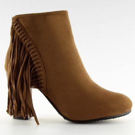 Fringe C138 Boots camel à franges brun