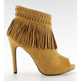 Bottes à franges bout ouvert 11016 Camel multicolore