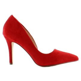 Escarpins asymétriques en daim C27 Rouge