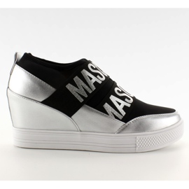 Baskets Compensées JK11P Argent gris le noir blanche Baskets Compensées JK11P Argent gris le noir blanche