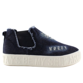 Baskets montantes Z-5 Inscriptions en relief Navy bleu marine