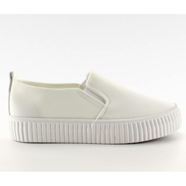 Slip-on sur une semelle haute côtelée blanc