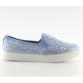 Slip-on dentelle pastels XIN07P Bleu clair