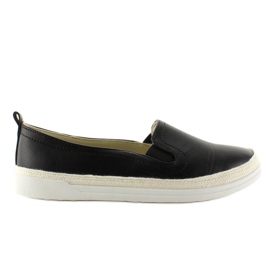 Slip-on avec cordon de lin Z-7 Noir le noir
