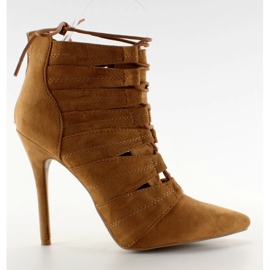 Bottines à lacets 11048 Camel brun
