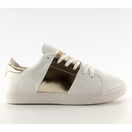 Baskets à côtés métalliques G130 Golden blanche jaune