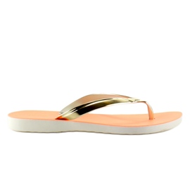 Tongs bride dorée PT79 orange jaune blanche