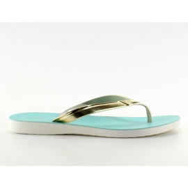 Tongs tongs ceinture or PT79 L.BLUE jaune bleu blanche