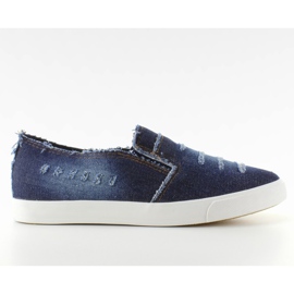 Baskets sans lacets déchirées D.Blue bleu marine