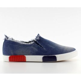 Jeans baskets semelle colorée BL65 Marine bleu