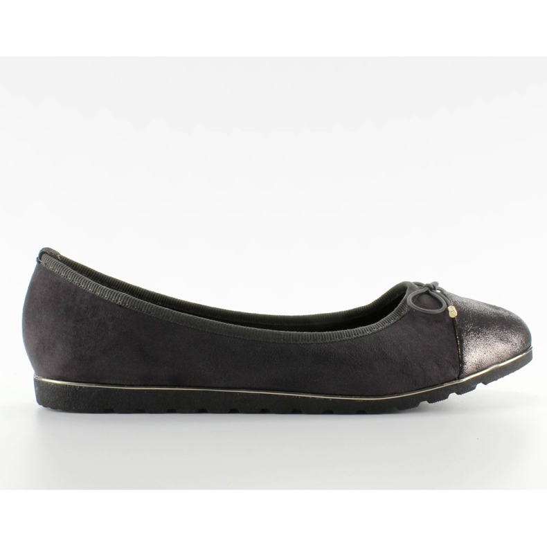 Ballerines en daim gris métallisé