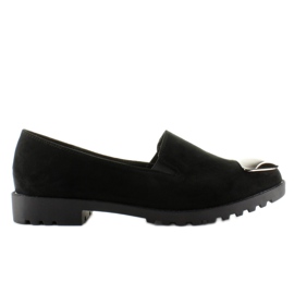 Mocassins avec une plaque d'argent 2030 Noir le noir