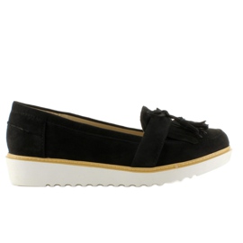 Mocassins femme en daim 6043 Noir le noir