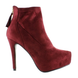 Bottes en daim sur la plateforme Jw-8F8520 rouge