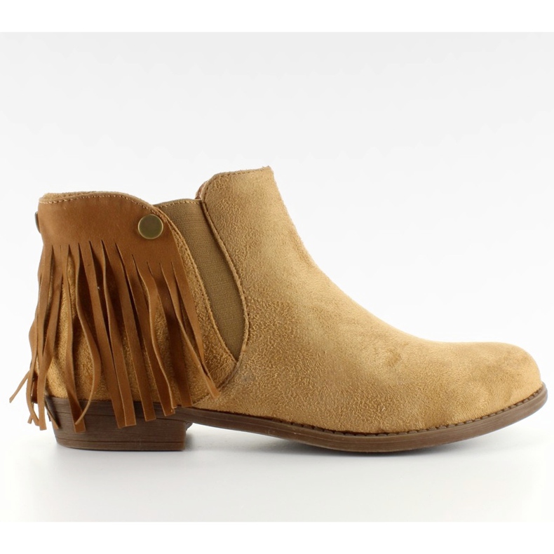 Bottes Jodhpur Bottes pompons détachables 9177 Beige