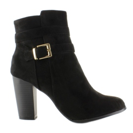 Bottines à talons en daim SQ06 Noir