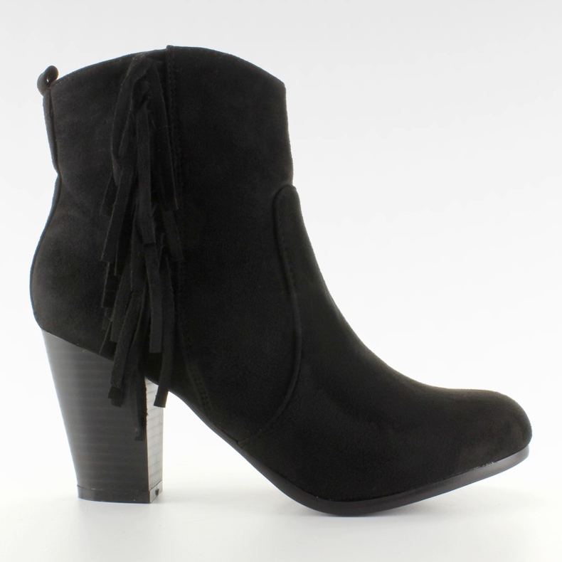 Bottes en daim bottes de cowboy LM-655 Noir le noir