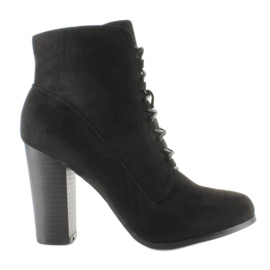 Bottines a talon a lacets 66-202 Noir