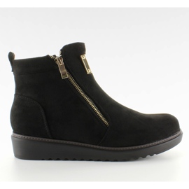 Bottes en daim avec plaque GG-32 noire doré le noir