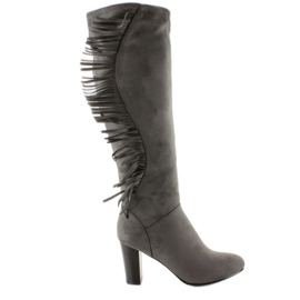 Bottines à talons et franges H615 Gris