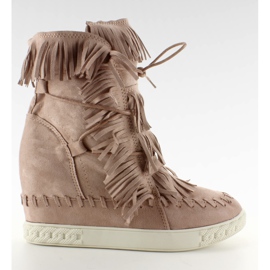 Baskets en daim à franges BL-10 rose