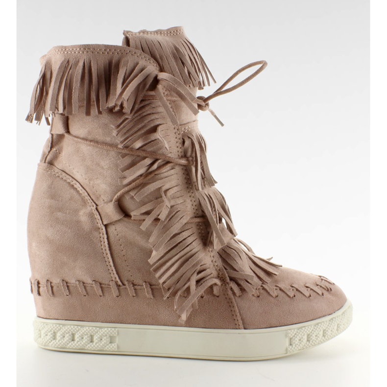 Baskets en daim à franges BL-10 rose