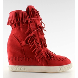 Baskets en daim à franges BL-10 Rouge