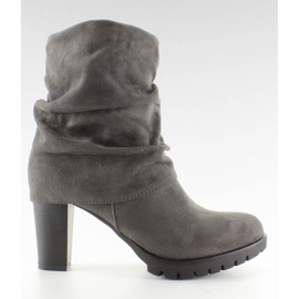 Bottes élégantes à col roulé JK41 Grey gris