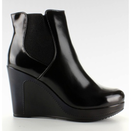 Bottes corsaires Bottes Jodhpur sur Wedge Black le noir