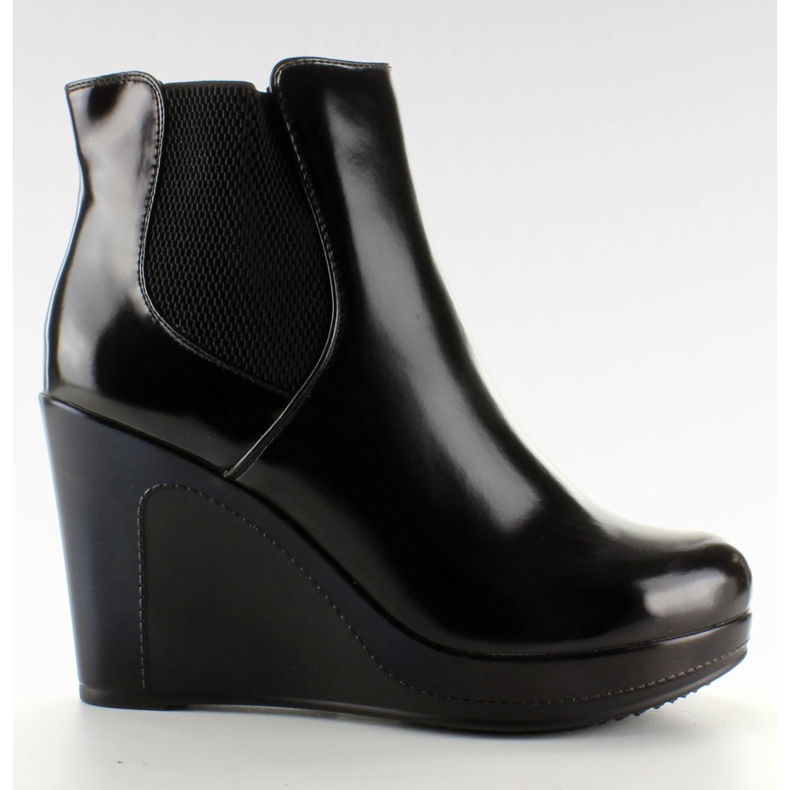 Bottes corsaires Bottes Jodhpur sur Wedge Black le noir